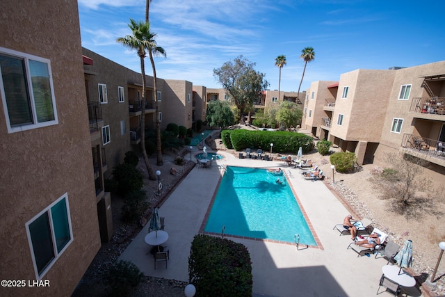 pool featuring a patio area