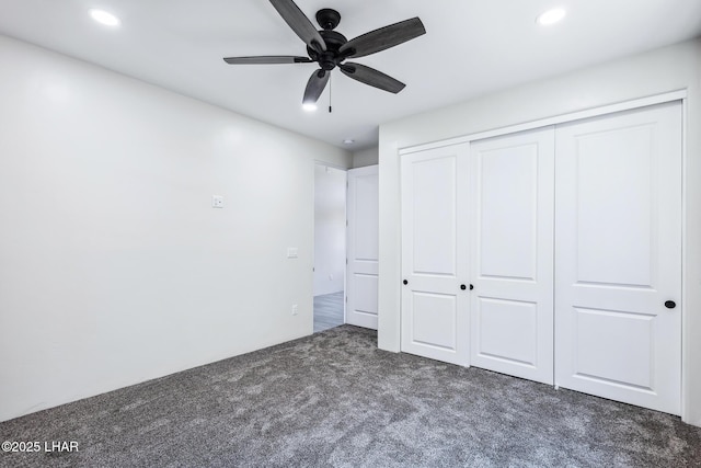 4801 N Diana Ave, Lake Havasu City, AZ 86404 - unfurnished bedroom with carpet floors, recessed lighting, and a closet
