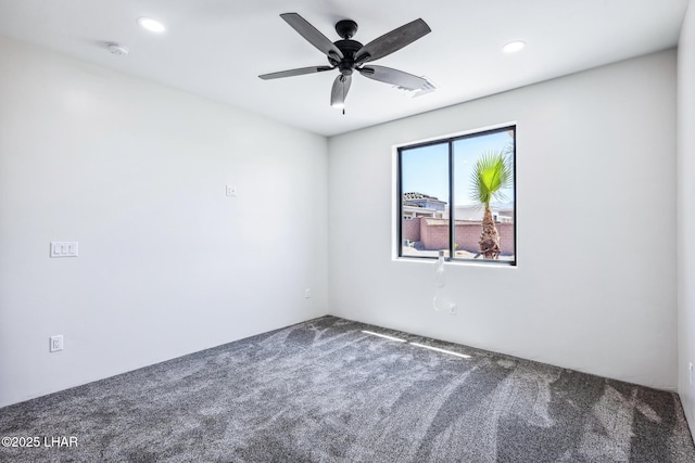 4801 N Diana Ave, Lake Havasu City, AZ 86404 - unfurnished room featuring carpet floors, a ceiling fan, recessed lighting, and a smoke detector