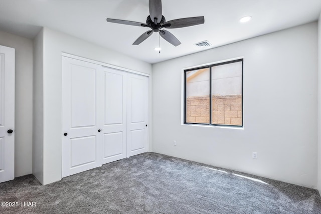 4801 N Diana Ave, Lake Havasu City, AZ 86404 - unfurnished bedroom with carpet, a closet, and recessed lighting