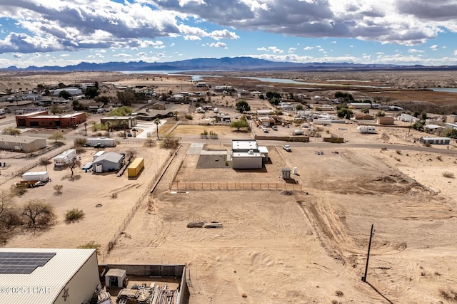 drone / aerial view with a mountain view