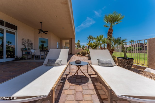 view of patio with ceiling fan