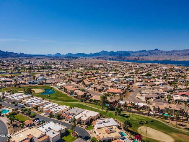 bird's eye view with a mountain view