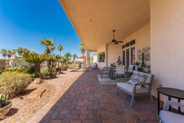 view of patio / terrace with ceiling fan