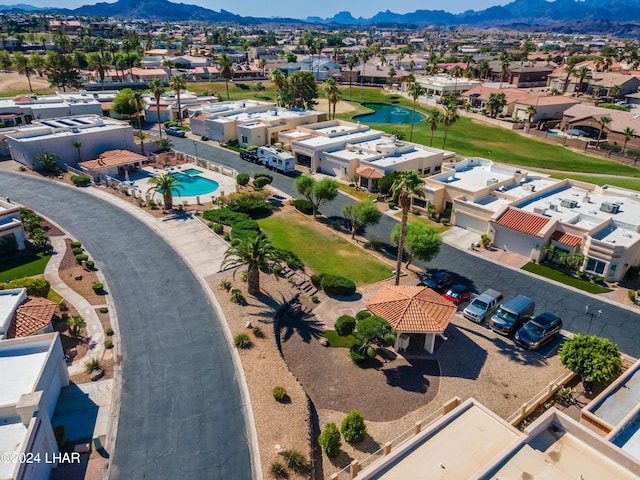 aerial view featuring a mountain view