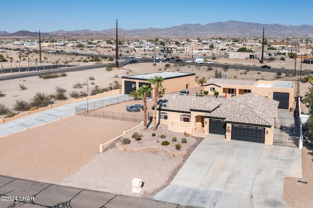 aerial view with a mountain view