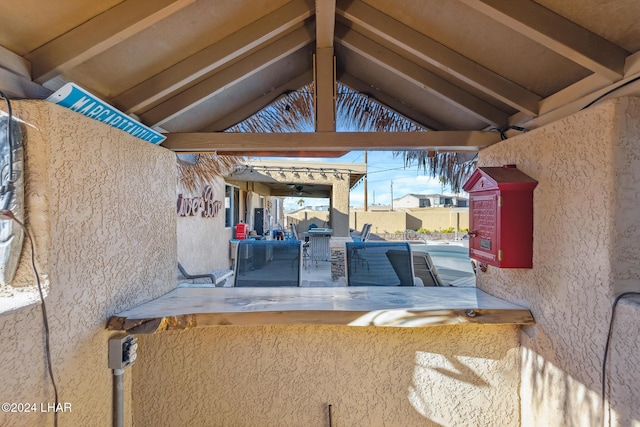 view of patio / terrace featuring fence