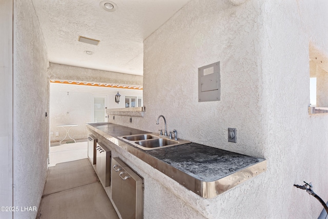 1901 Gold Dust Dr, Lake Havasu City, AZ 86404 - kitchen with a sink, a textured wall, a textured ceiling, and electric panel