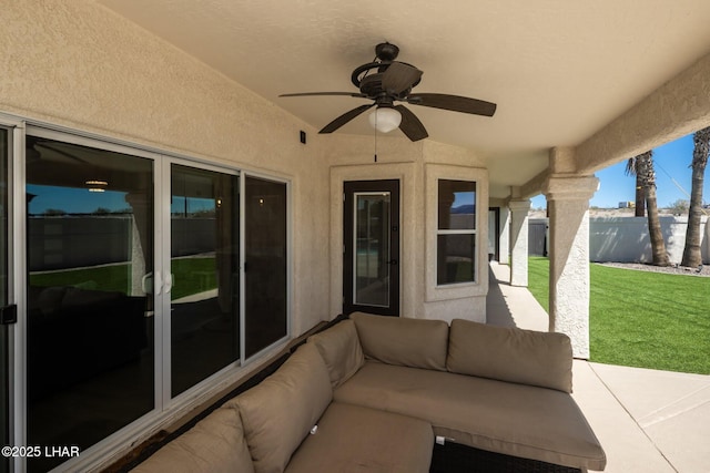 2008 Martinique Dr, Lake Havasu City, AZ 86406 - view of patio with ceiling fan and an outdoor living space