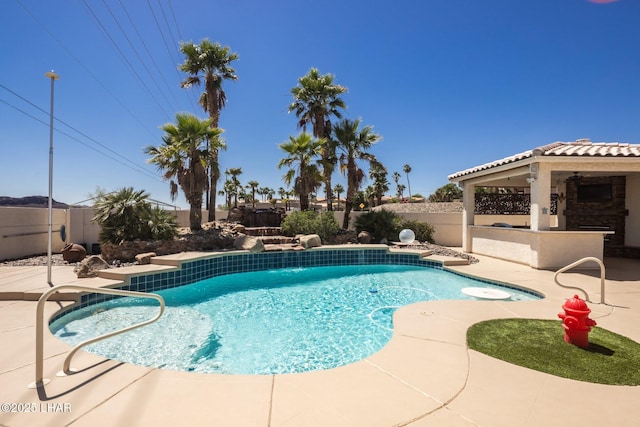2008 Martinique Dr, Lake Havasu City, AZ 86406 - view of pool with a fenced backyard and a patio