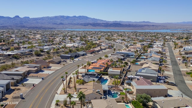 aerial view with a residential view and a mountain view