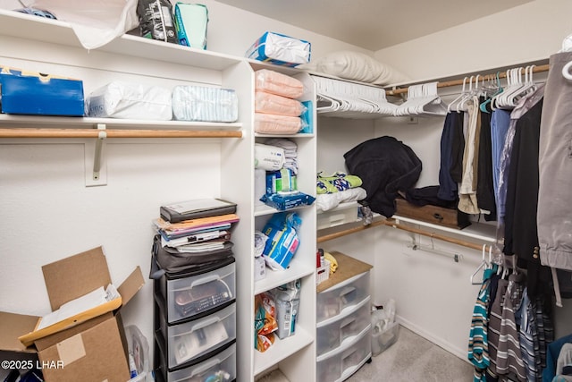 spacious closet with carpet flooring