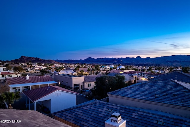 view of mountain feature with a residential view