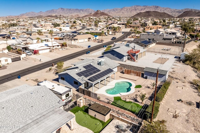 bird's eye view featuring a mountain view