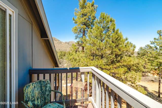 balcony with a mountain view