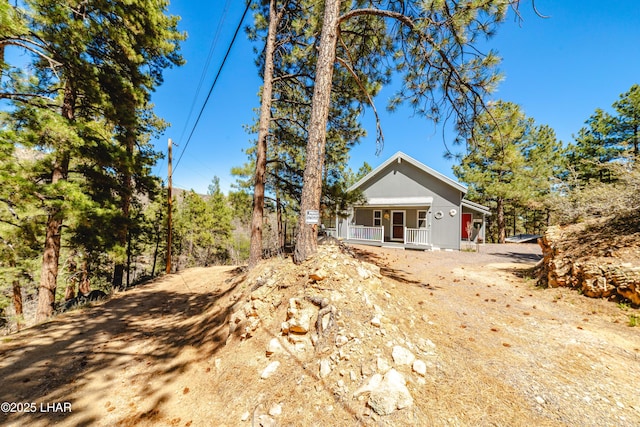 view of front of property with a porch