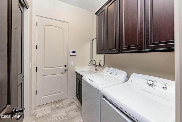4718 N Banyan Ct, Lake Havasu City, AZ 86404 - washroom with washing machine and clothes dryer, cabinet space, and a sink