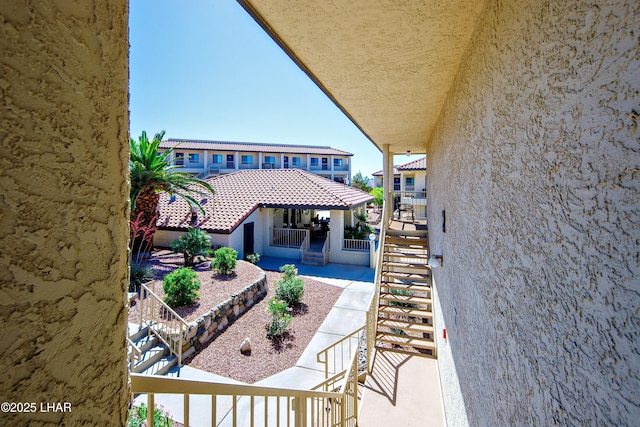 exterior space with stairway
