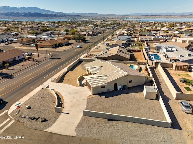 aerial view with a mountain view