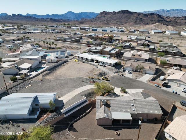 drone / aerial view with a mountain view and a residential view