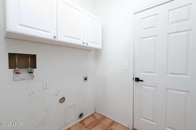 laundry room featuring cabinet space, hookup for a washing machine, and electric dryer hookup
