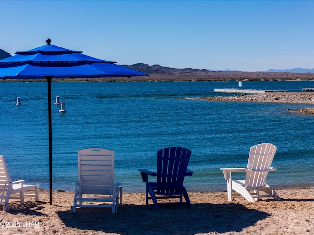 property view of water featuring a mountain view