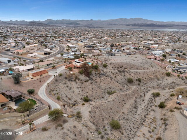 aerial view with a mountain view