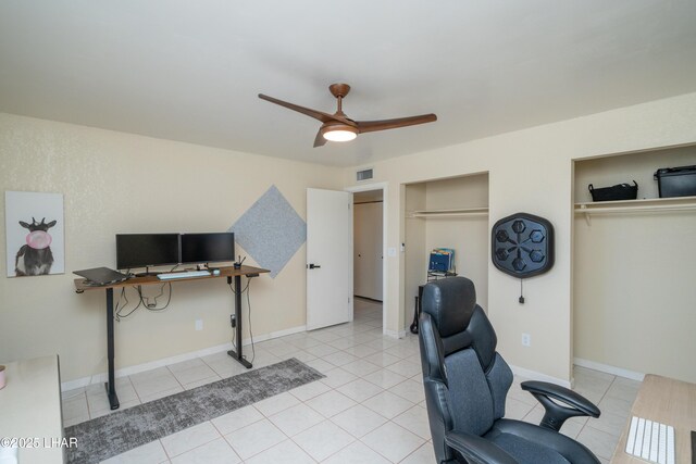 913 Thunderbolt Ave, Lake Havasu City, AZ 86406 - office featuring ceiling fan and light tile patterned floors