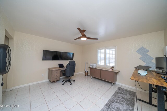 913 Thunderbolt Ave, Lake Havasu City, AZ 86406 - home office with a ceiling fan and light tile patterned flooring