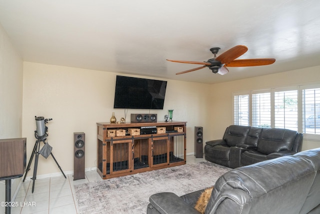 913 Thunderbolt Ave, Lake Havasu City, AZ 86406 - living room featuring light tile patterned floors and ceiling fan