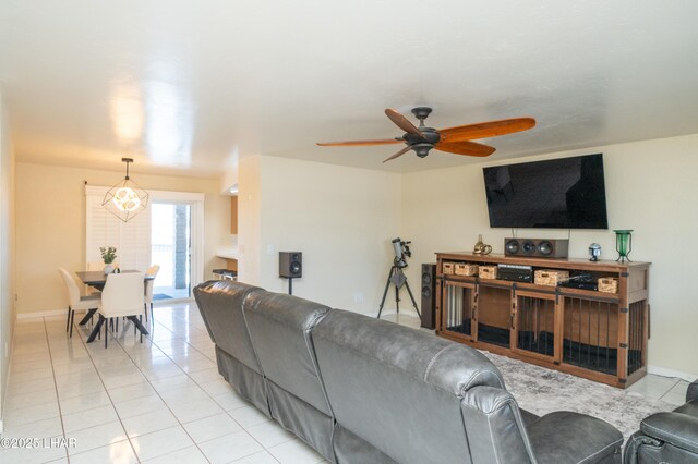 913 Thunderbolt Ave, Lake Havasu City, AZ 86406 - living room featuring light tile patterned floors and ceiling fan