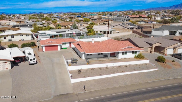 aerial view with a residential view