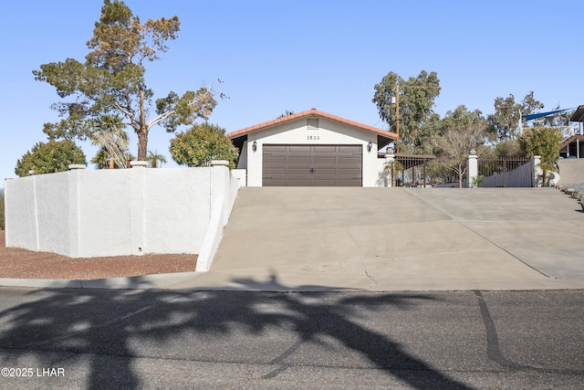 view of front of house with a garage