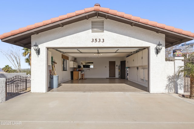 view of garage