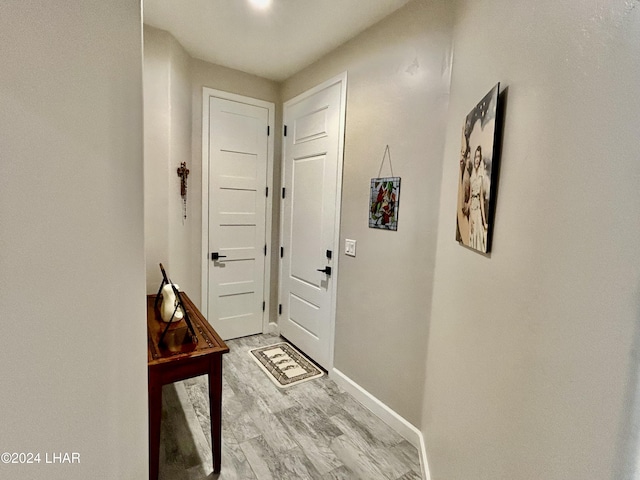 entryway with light wood-type flooring