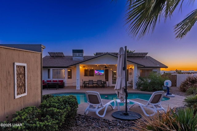 672 Wayside Dr, Lake Havasu City, AZ 86403 - back of house with a patio, fence, and an outdoor hangout area