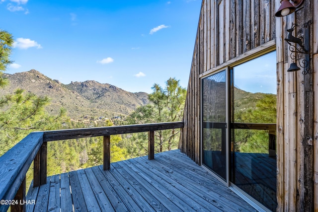 deck featuring a mountain view