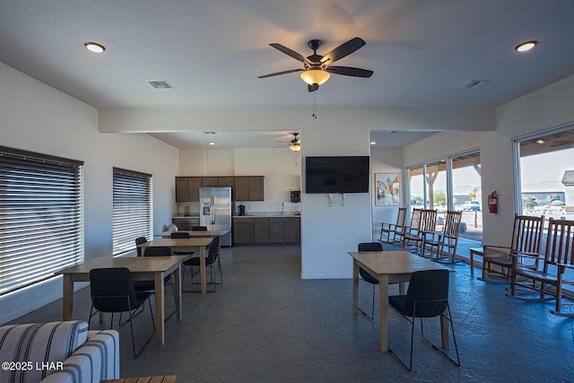 dining area with sink