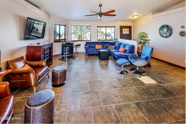 2930 Poseidon Ln, Lake Havasu City, AZ 86404 - living area featuring ceiling fan and baseboards