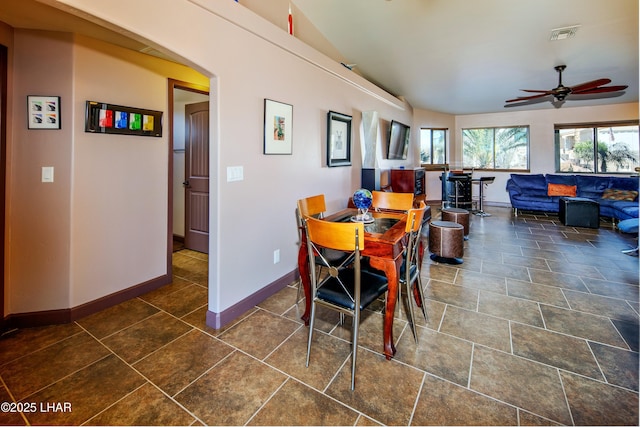 2930 Poseidon Ln, Lake Havasu City, AZ 86404 - dining space with ceiling fan and baseboards