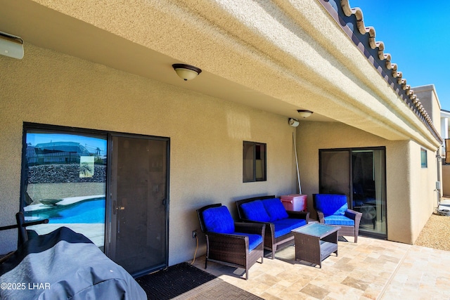 2930 Poseidon Ln, Lake Havasu City, AZ 86404 - view of patio with an outdoor living space and an outdoor pool
