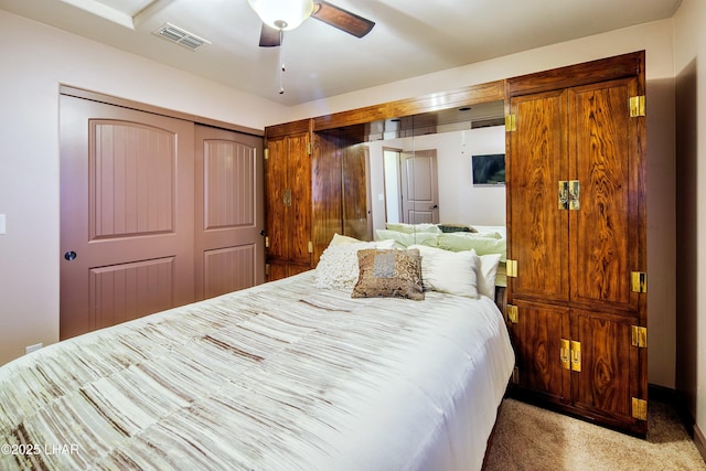 2930 Poseidon Ln, Lake Havasu City, AZ 86404 - carpeted bedroom featuring a closet and a ceiling fan