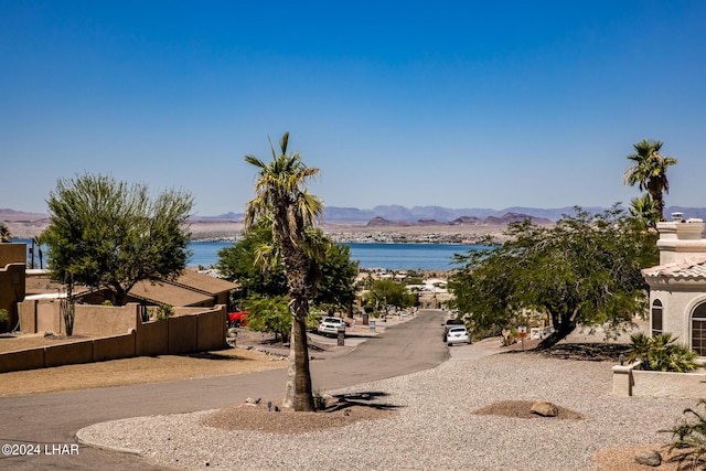 property view of water featuring a mountain view