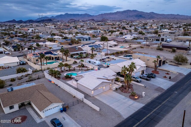 drone / aerial view with a mountain view