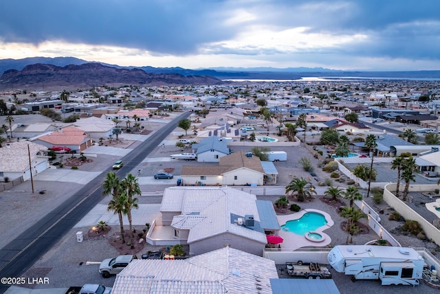 aerial view featuring a mountain view