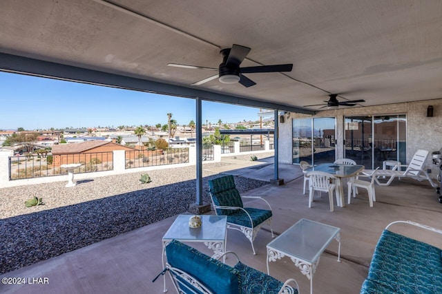 view of patio with ceiling fan