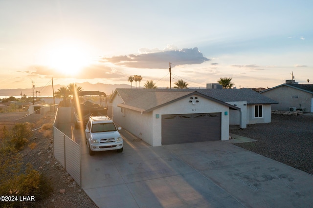 view of front facade featuring a garage