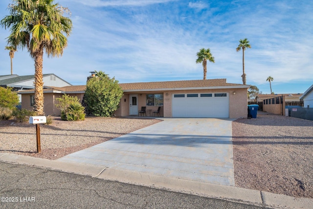 single story home featuring a garage