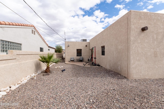 view of yard with a patio area and fence