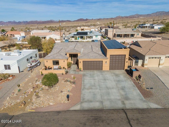 view of front facade featuring a mountain view